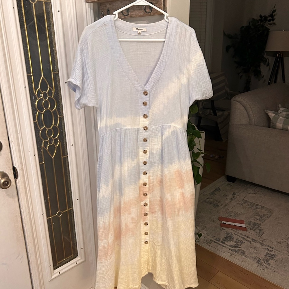 Madewell Pastel Tie-Dye Midi Dress
